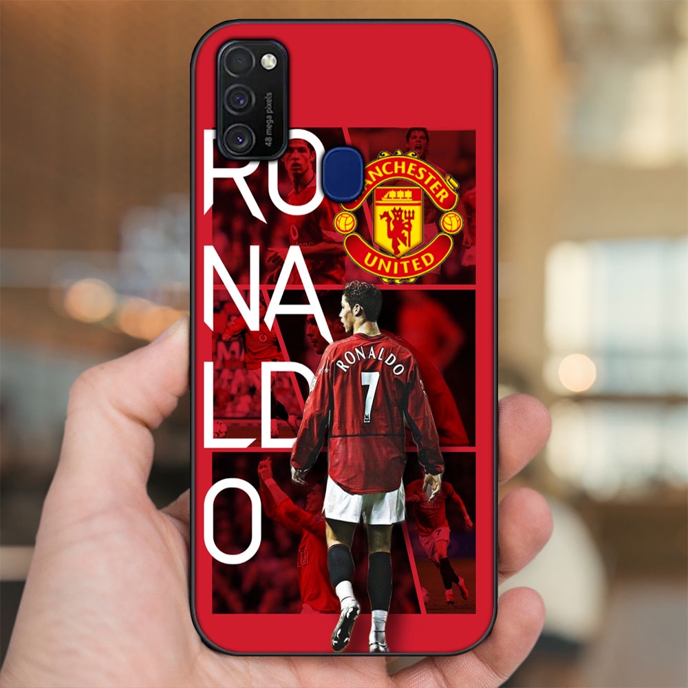 Ốp lưng Samsung M21, M30S viền đen in hình Cristiano Ronaldo MU Manchester United CR7