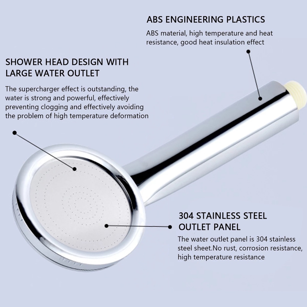 Đầu Vòi Hoa Sen Áp Suất Cao Bằng ABS Tiết Kiệm Nước Tiện Dụng