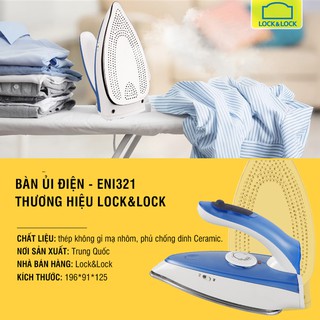 Bàn ủi hơi nước Lock&Lock nhỏ xếp gọn thích hợp đi du lịch ENI321