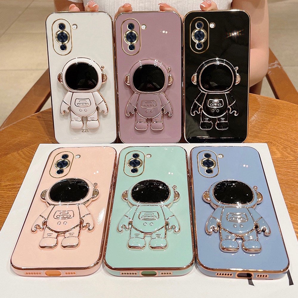 Ốp Điện Thoại Silicon Dẻo Họa Tiết Phi Hành Gia Kèm Giá Đỡ Cho Huawei Nova 3 3i 4 5T 7i 8i 9 se