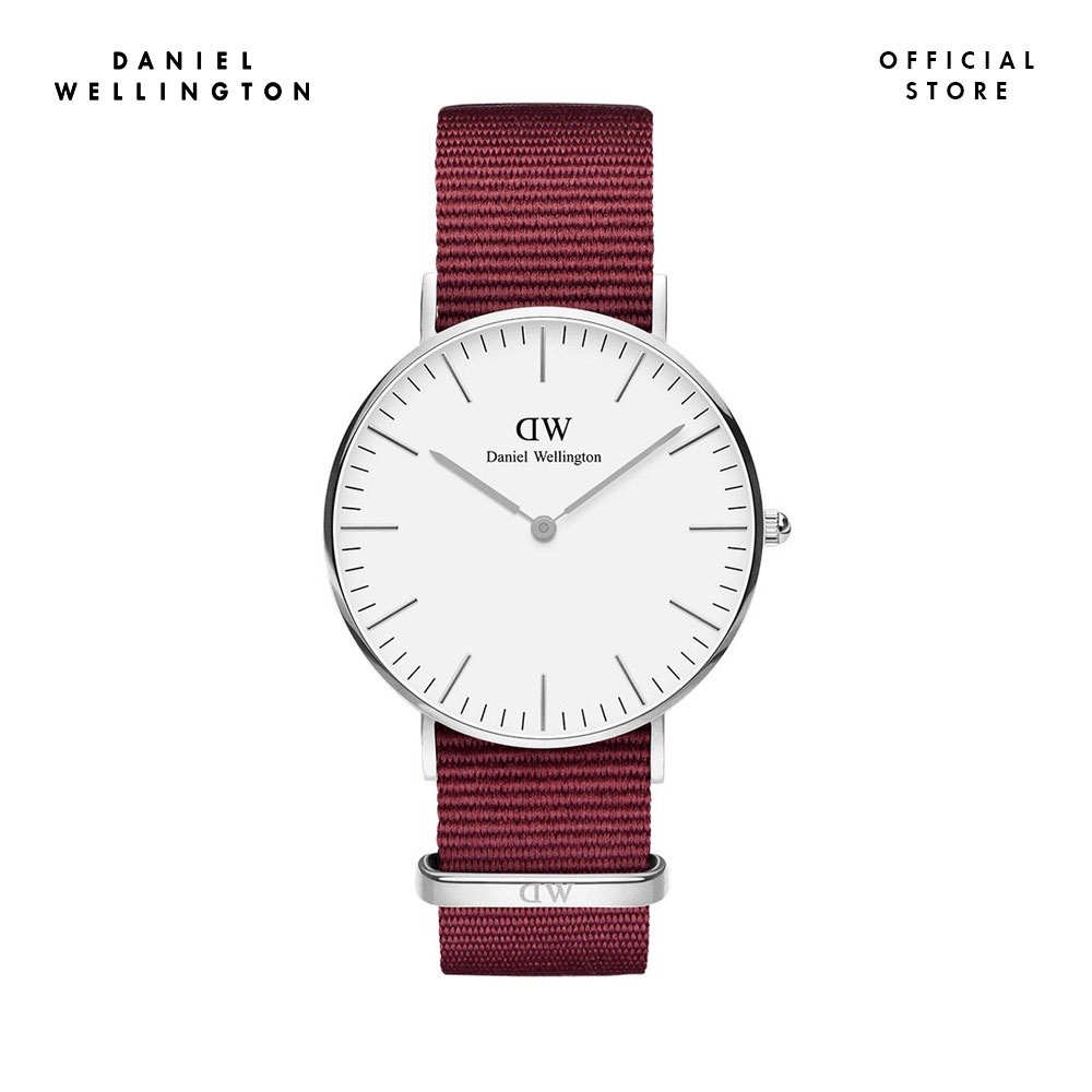 Đồng hồ Nam, Nữ Daniel Wellington dây vải nato - Classic Roselyn mặt trắng - vỏ bạc