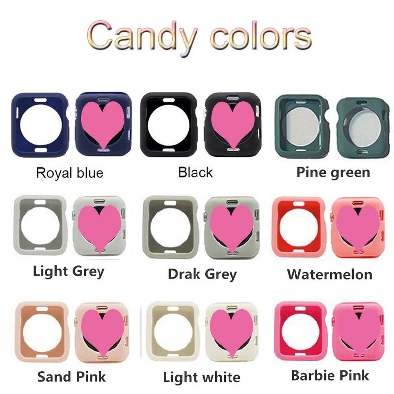 Ốp Bảo Vệ Bằng Silicone Mềm Màu Kẹo Cho Apple Watch ultra 8 3 2 1 42MM 38MM i-Watch 4 5 6 7 SE 49mm 40MM 44MM