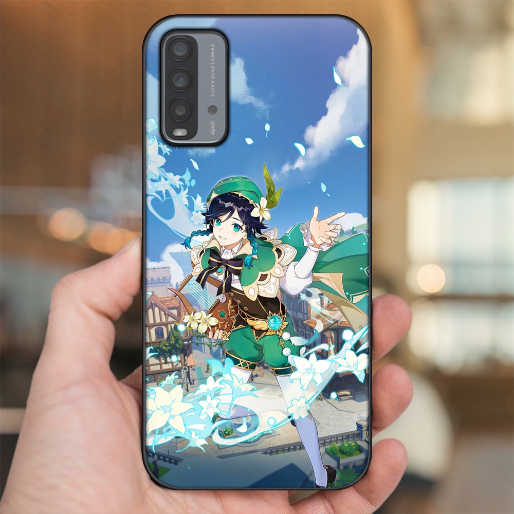 Ốp lưng Xiaomi Redmi 9T viền đen in hình Venti Genshin Impact