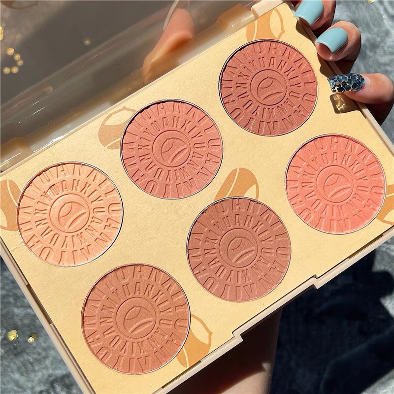 Bảng phấn má hồng 6 ô màu hạt dẻ XIYUAN mỏng mịn tự nhiên Chestnut Six-color Blush Powder Tray hottrend hottiktok XIYU05 | BigBuy360 - bigbuy360.vn