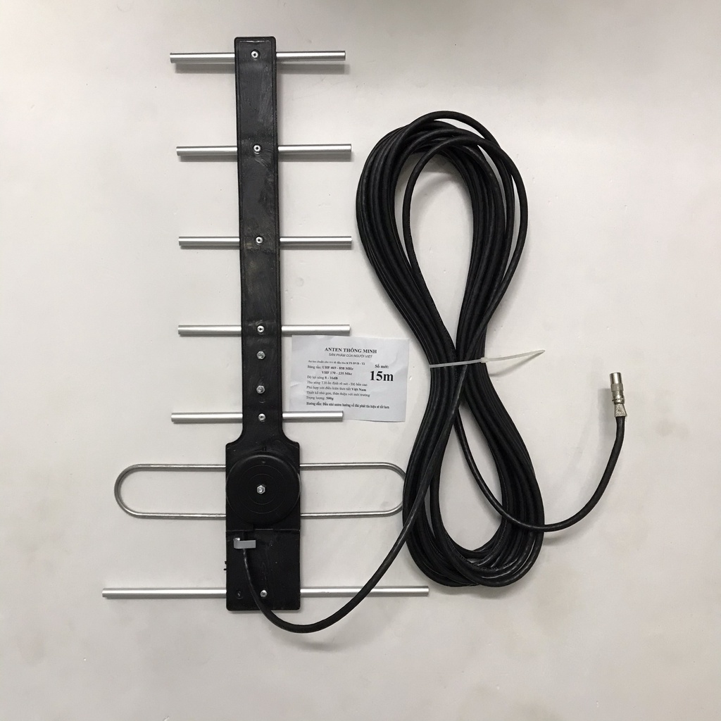 Anten Cho Tivi Và Đầu Thu Hỗ Trợ DVB-T2 Thiết Kế Tàu Bay Kèm Dây 15m
