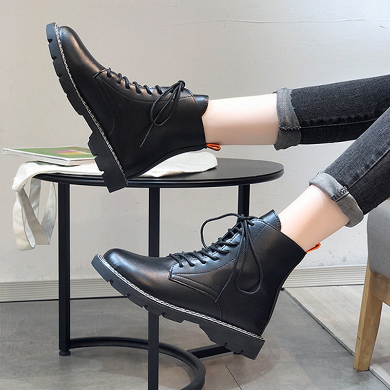 Boots nam nữ cao cổ ulzzang cao cấp - Bốt đôi da bóng, da lì - Boot nữ nam thời trang