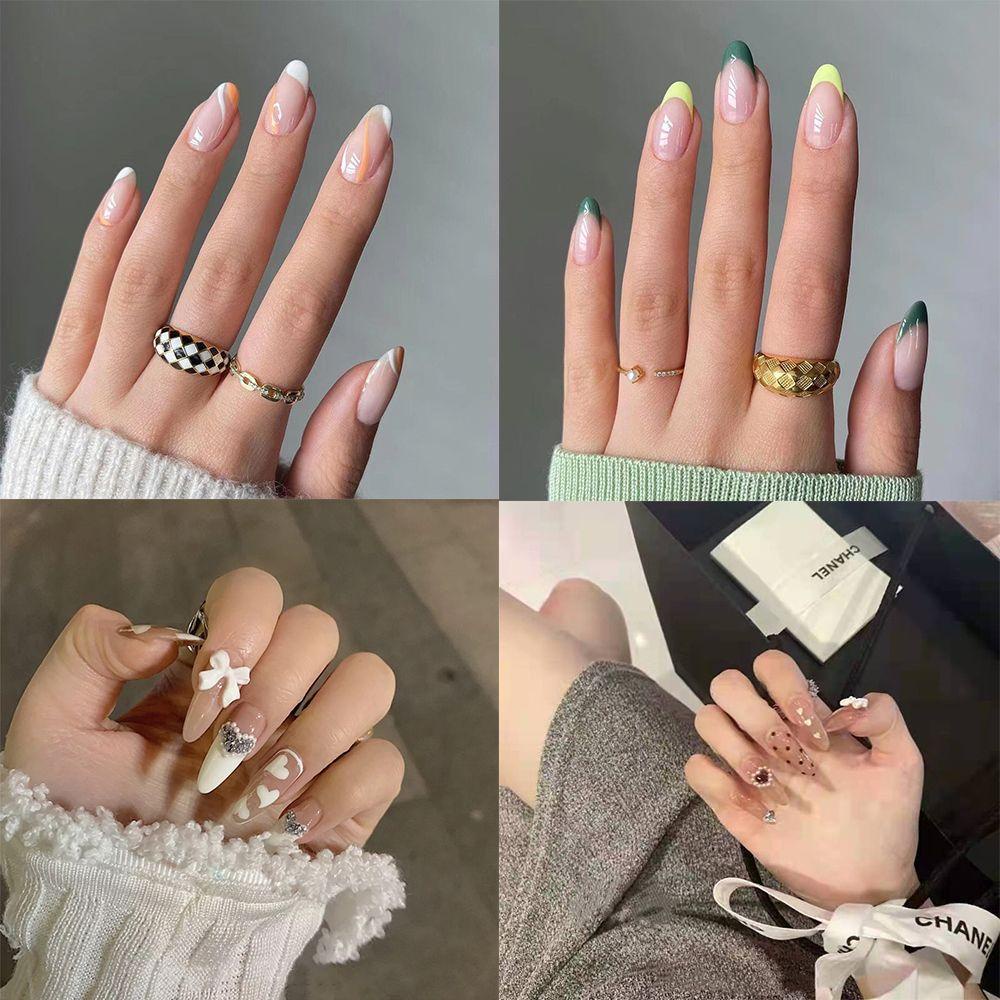 Hộp 24 Móng Tay Giả Che Phủ Toàn Diện Trang Trí Nghệ Thuật