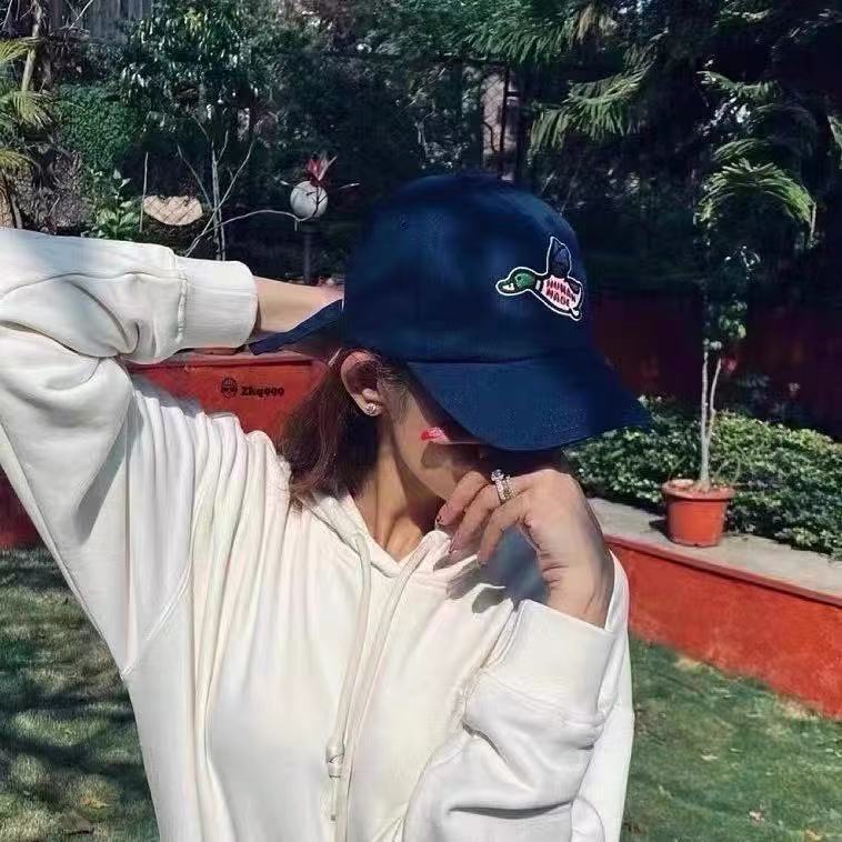 Human-made Hat Flying Duck Embroidery Men and Women Lovers Nigo Soft Top Baseball Cap Trend Hat