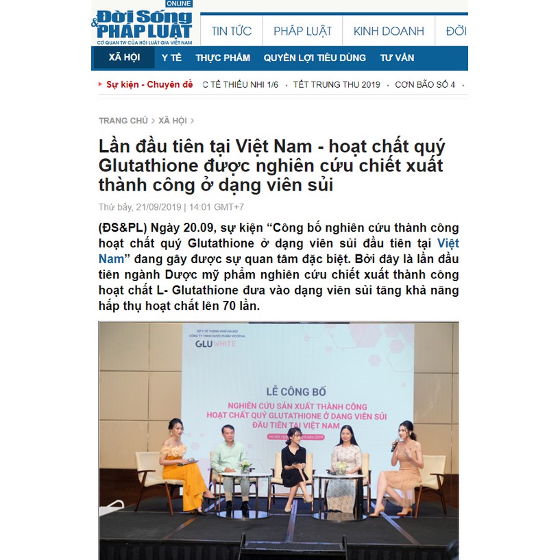 VIÊN SỦI GLUWHITE – GIẢI PHÁP TRẮNG DA ĐỘT PHÁ hộp 20 viên | BigBuy360 - bigbuy360.vn