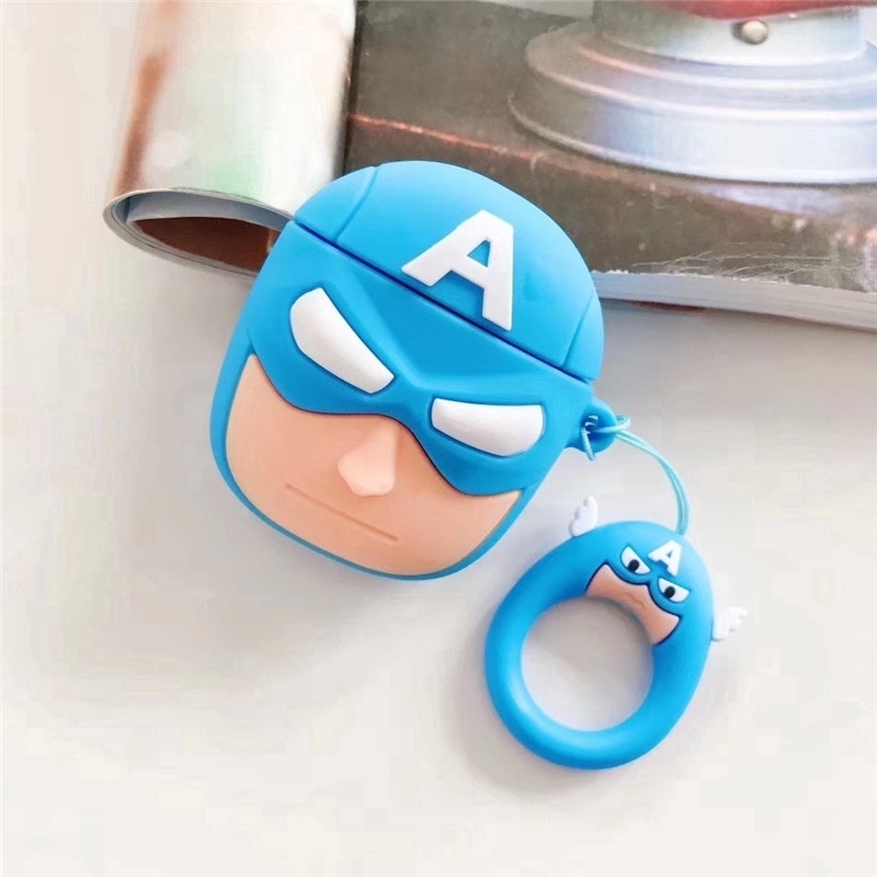 Marvel The Avengers Airpod Airpods Cover Spiderman Batman Iron Man Captain America Airpod Airpods Silicone Case