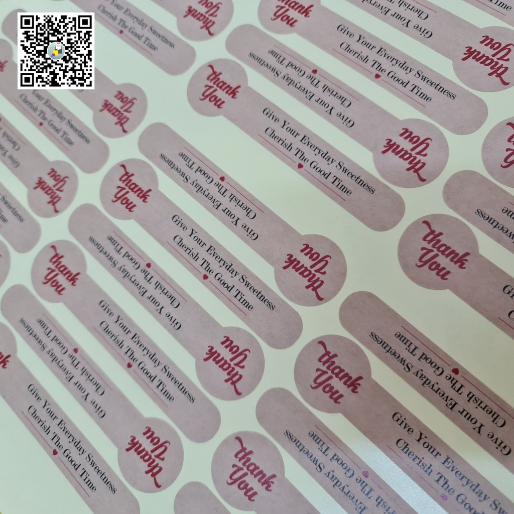 90 TEM NIÊM PHONG THANK YOU - CHẤT LIỆU DECAL KRAF CÓ KEO SẴN LỘT LÀ DÁN