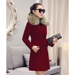 Áo khoác dạ choàng cổ lông cao cấp lh5097