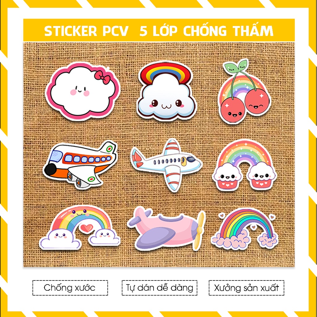 Sticker Máy Bay Dán Nón Bảo Hiểm | STK 200 | Hình Dán Mũ Bảo Hiểm Chống Nước Cắt Sẵn Tại Azsticker