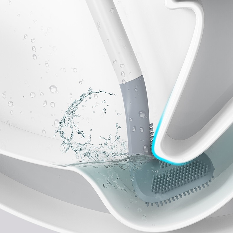 Cọi toilet silicon - Chổi chà rửa nhà vệ sinh bồn cầu hình cây gậy golf (CTS02)