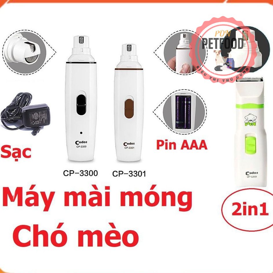 (Bảo hành 6 tháng) MÁY MÀI MÓNG Thú cưng (3 loại) CODOS CP-3300 CP-3301 CP5200 - mài móng chó mèo chuyên dụng cho SPA