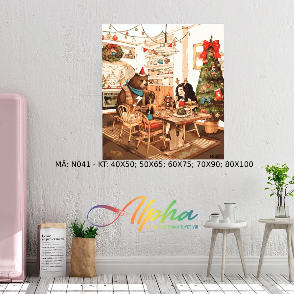 Tranh tự tô màu số hóa - Tranh Góc nhỏ của nàng N041