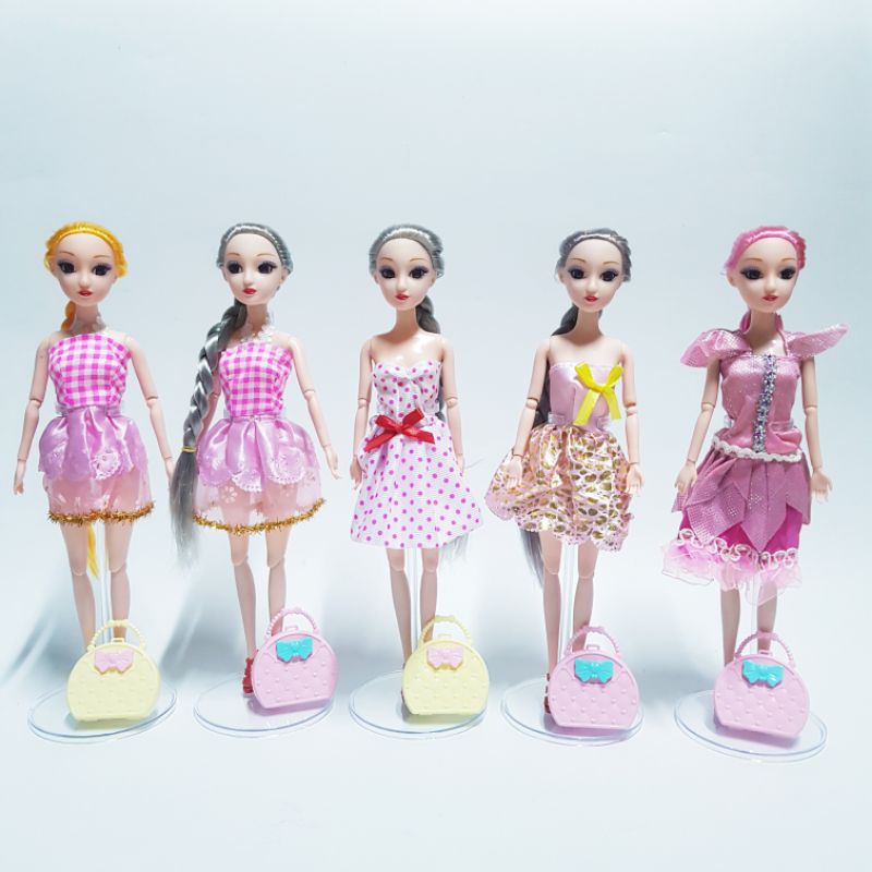 Búp bê tóc dài túi xách xoay full các khớp 30cm