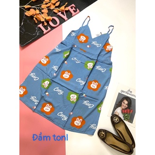 Đầm tole 2 dây mặc ngủ mềm mát