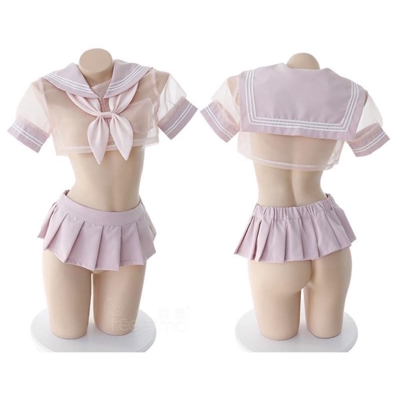 Set cosplay nữ sinh [ Tặng kèm quần chip ] thiết kế xuyên thấu vừa dễ thương vừa gợi cảm | BigBuy360 - bigbuy360.vn