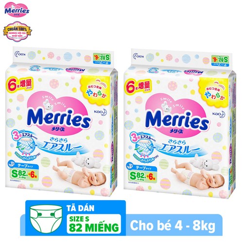 [HCM][Cộng Miếng] Tả Bỉm Dán/Quần Merries NỘI ĐỊA Nhật NB90, S82, M64, L54..