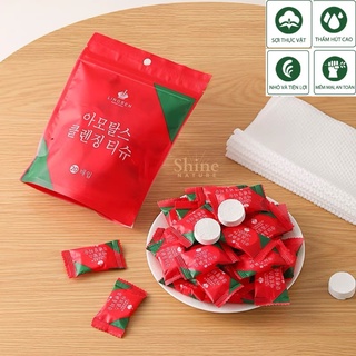 Khăn giấy nén hàn quốc cao cấp gói 20 viên loại dày 24x30cm an toàn tiện dụng