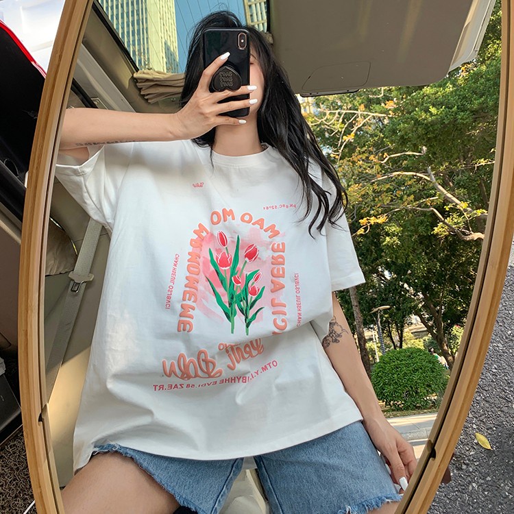 Áo Thun Nữ Ngắn Tay In Hình Thời Trang