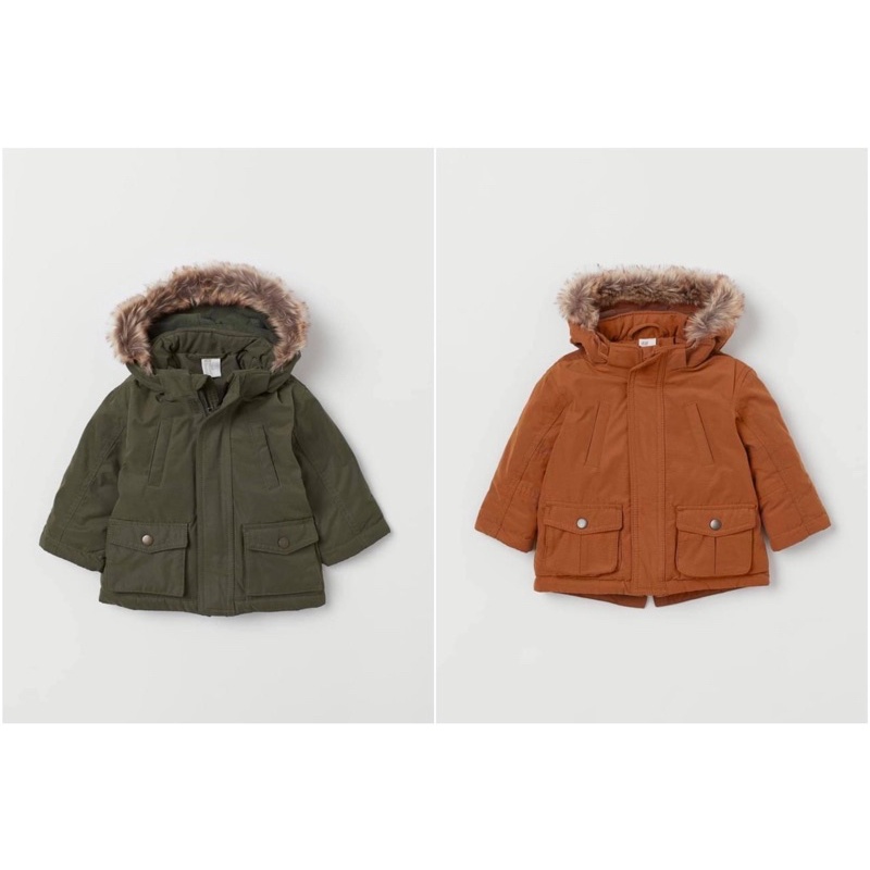 [H&M CHÍNH HÃNG]Áo Parka phao mũ lông cho bé HM hàng có sẵn giá sale