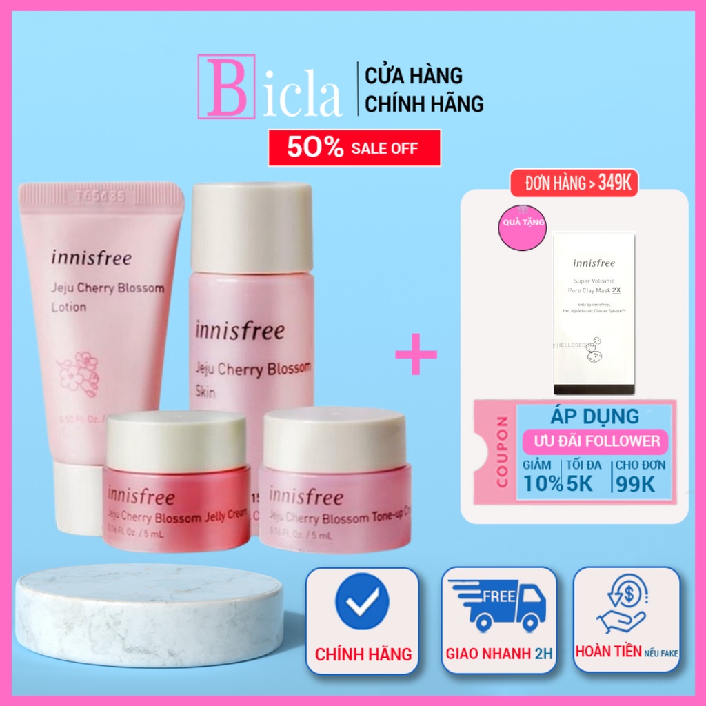 Set dưỡng da Innisfree hoa anh đào Jeju Cherry Blossom mini