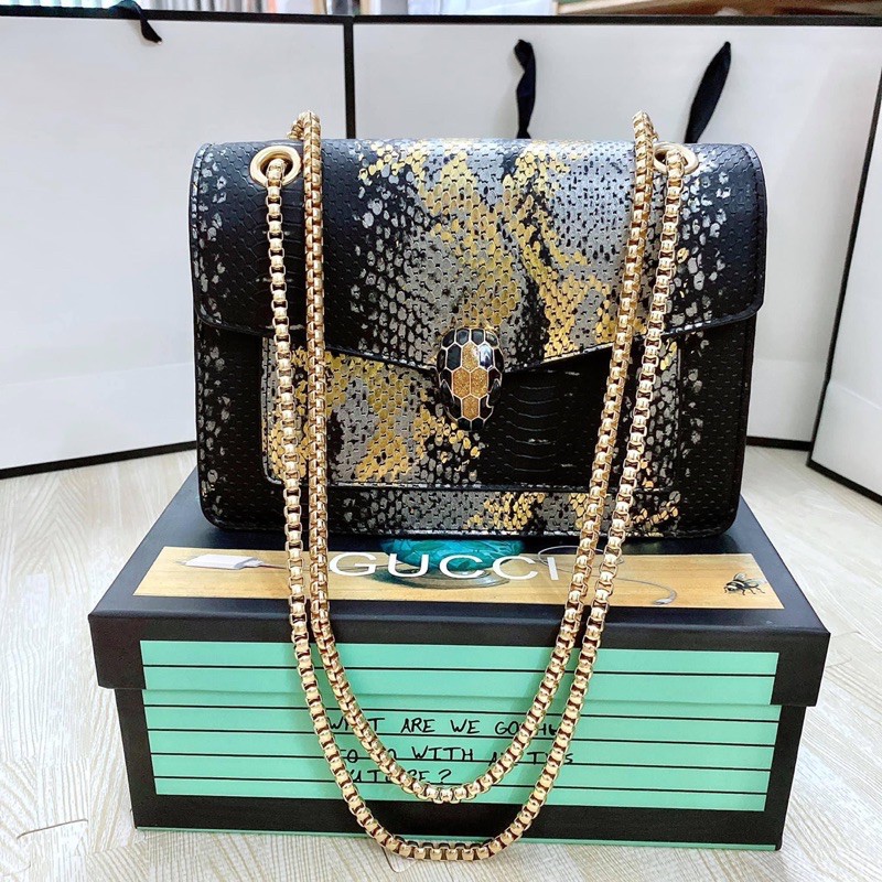 TÚI ĐẦU RẮN, TÚI DA RẮN chất da nhám chuẩn đẹp size 22cm phong cách nàng thơ dịu dàng(ko kèm hộp)
