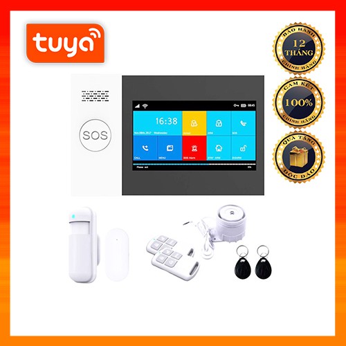 [Chính Hãng] Bộ Báo Động Chống Trộm Tuya Z4 - Báo Qua WIFI + Sim GSM, Màn Hình Màu Cảm Ứng