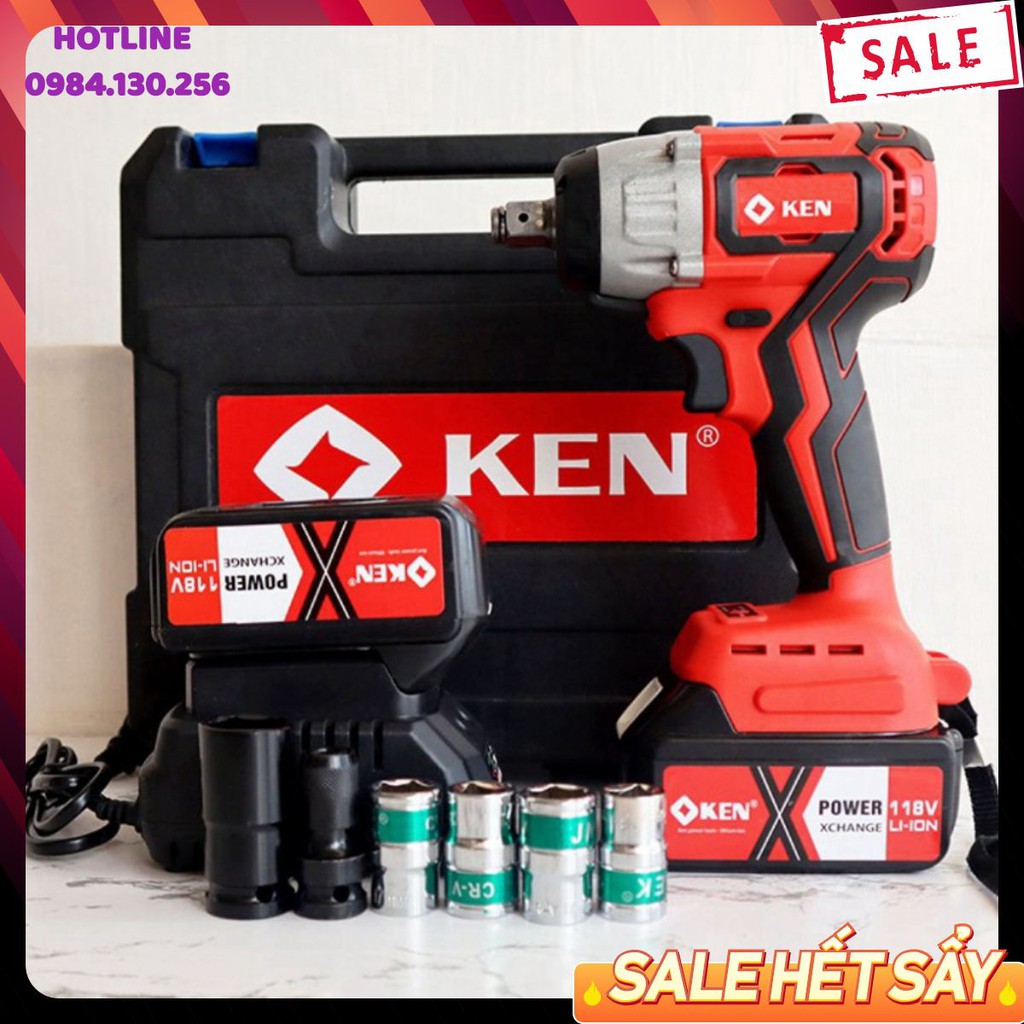 BẢO HÀNH 12 THÁNG Máy Siết Bulong Ken 118V LOẠI KHÔNG CHỔI THAN – Tặng 5 Đầu Khẩu + Đầu Chuyển Vít – Máy Bắn Vít Cầm Tay