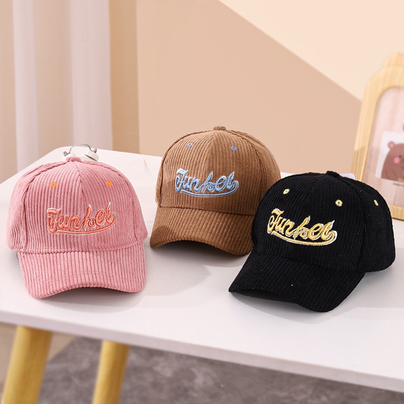 Mũ Lưỡi Trai Nhung Kẻ Thời Trang Mùa Thu Đông Dành Cho Trẻ Nhỏ