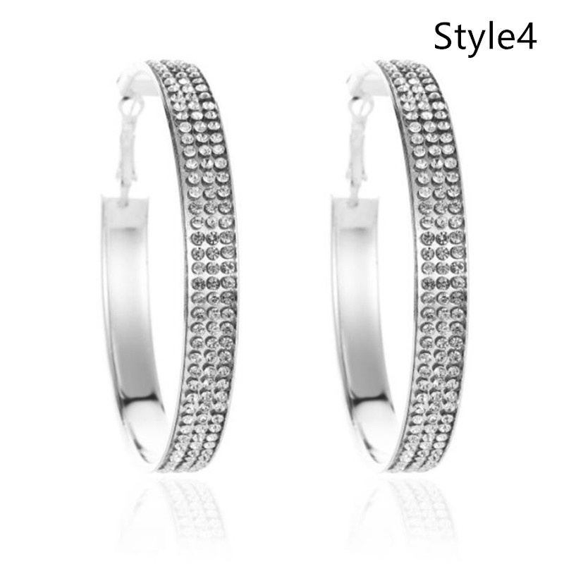 Women Temperament Color Crystal Nightclub Hipsters Full Of Diamonds Gradient jewelry Earrings