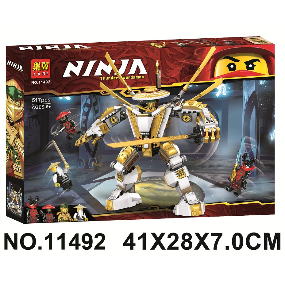 Đồ chơi lắp ráp Non lego Ninjago legacy season phần 12 Golden Mech robot người máy tổ sư xếp hình ninja lloyd Lari 11492