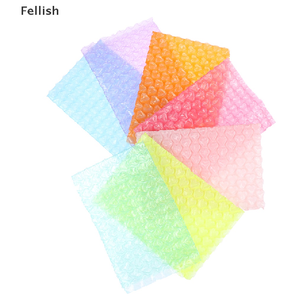 [Fellish] 10Pc 15*10cm Heart-Shaped Bubble Foam Wrap For Packing Mailers Padded Bags 436VN