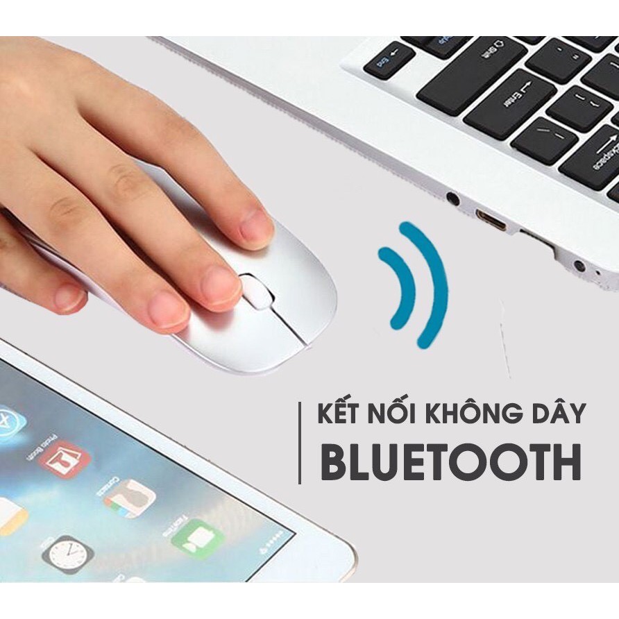 Chuột không dây 2 chế độ bluetooth 4.0 + 2.4GHz,2 trong 1 có sạc lại chuột siêu mỏng im lặng, dành cho PC/Laptop/iPad