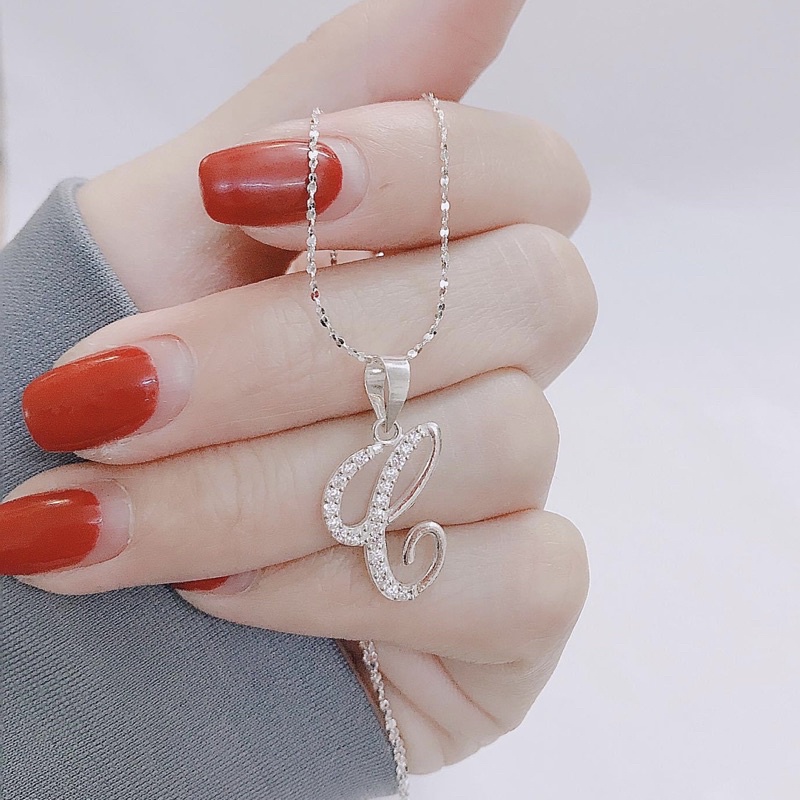 Dây chuyền chữ cái bạc ta - Dây chuyền nữ bạc ta mặt chữ cái - Vàng Bạc Khải Khải