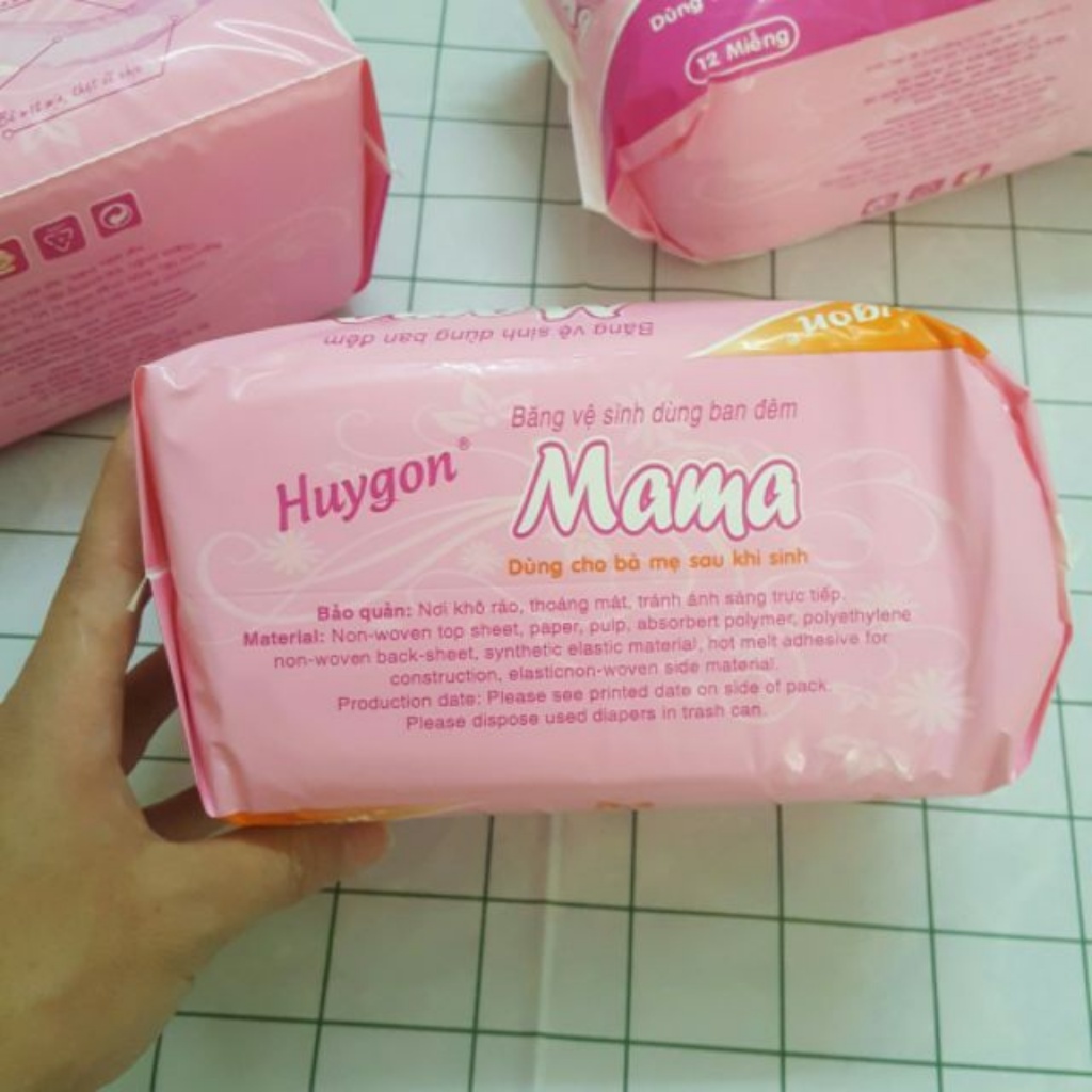 Băng vệ sinh MAMA, gói 12 miếng dùng cho mẹ sau sinh hoặc dùng vào ban đêm