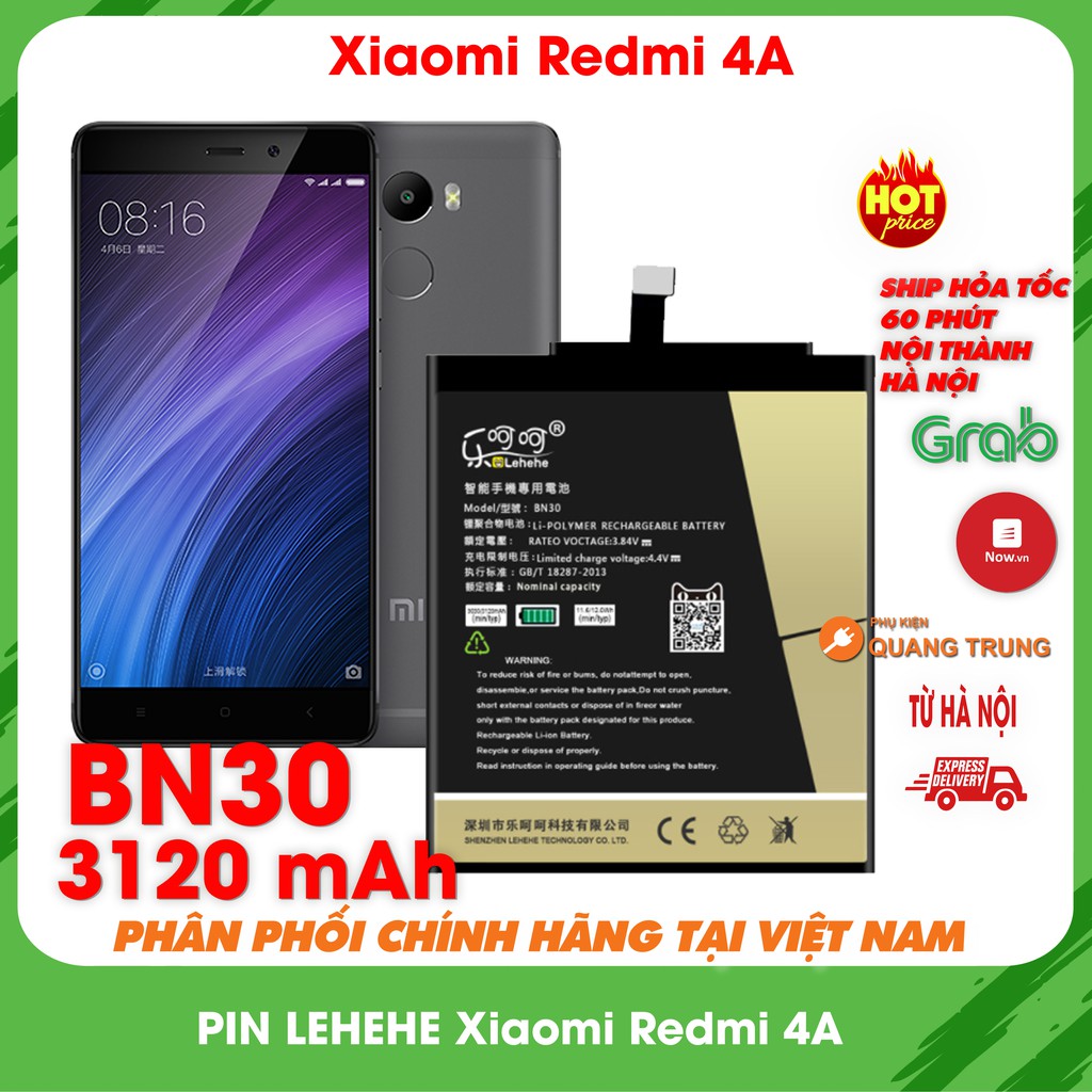 Pin lehehe BN30 dành cho Xiaomi redmi 4A,bảo hành 6 tháng