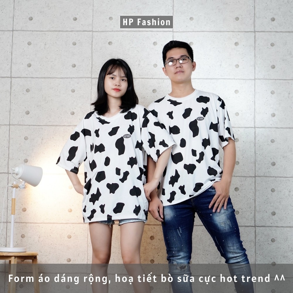 Áo Thun Bò Sữa Tay Lỡ dáng rộng Unisex nam nữ phong cách Ulzzang hottrend