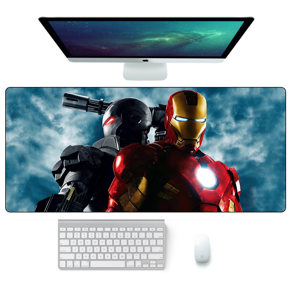 Tấm Lót Chuột Và Bàn Phím Cỡ Lớn Không Thấm Nước In Hình iron man marvel Độc Đáo