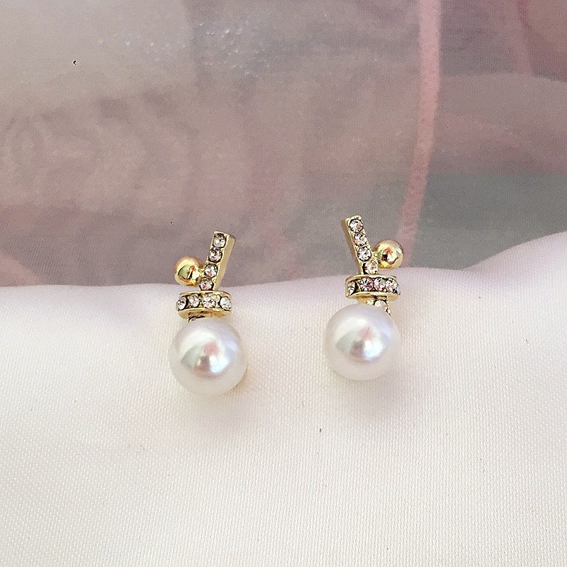 Bông tai mạ bạc 925 đính ngọc trai giả thời trang 2021 dành cho nữ