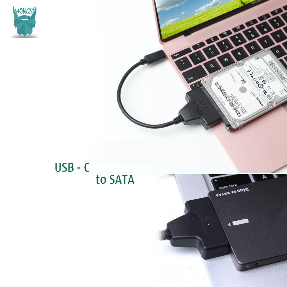 Cáp Adapter chuyển đổi ổ cứng SSD/HDD 2.5  SATA III thành ổ di động kết nối USB 3.1 type C