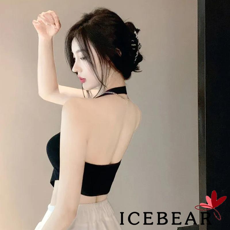 Áo Lửng Hai Dây Cổ Yếm Hở Lưng Màu Sắc Trơn Thời Trang Cho Nữ