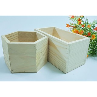 Bộ 2 chậu gỗ cắm hoa