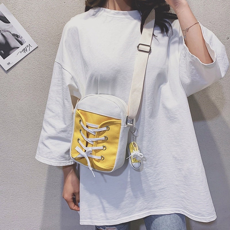 Túi Đeo Chéo Nữ Hình Giày Sneaker Phối Da Mềm Êm Phong Cách Hàn Quốc Siêu Đẹp