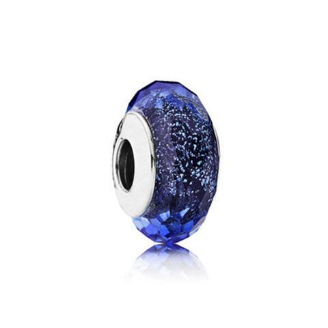 PANDORA Vòng Tay Bạc 925 Xỏ Hạt Mắt Mèo Màu Xanh Dương Tráng Men Hình Trái Tim Đại Dương Cho Nữ