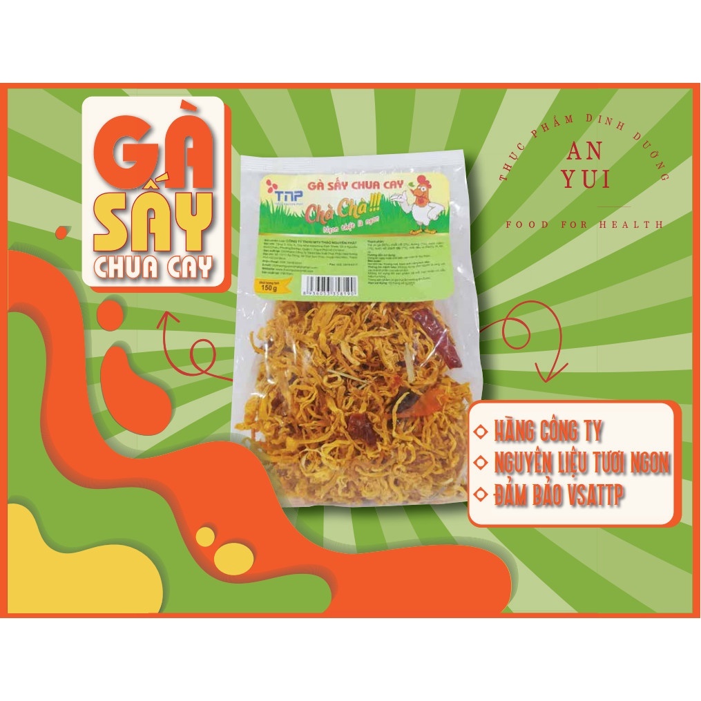 HÀNG CÔNG TY, Gà Sấy Chua Cay Chà Chà Thảo Nguyên Phát TNP Gói 150G