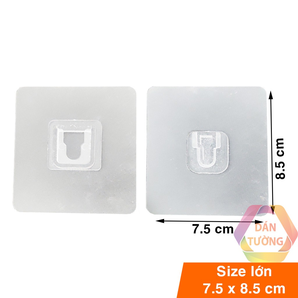 Móc treo tranh ảnh dán tường loại TO 7.5X8.5cm MDT, bộ miếng dán ghép đôi dán treo ổ điện, tranh, đồng hồ đa năng