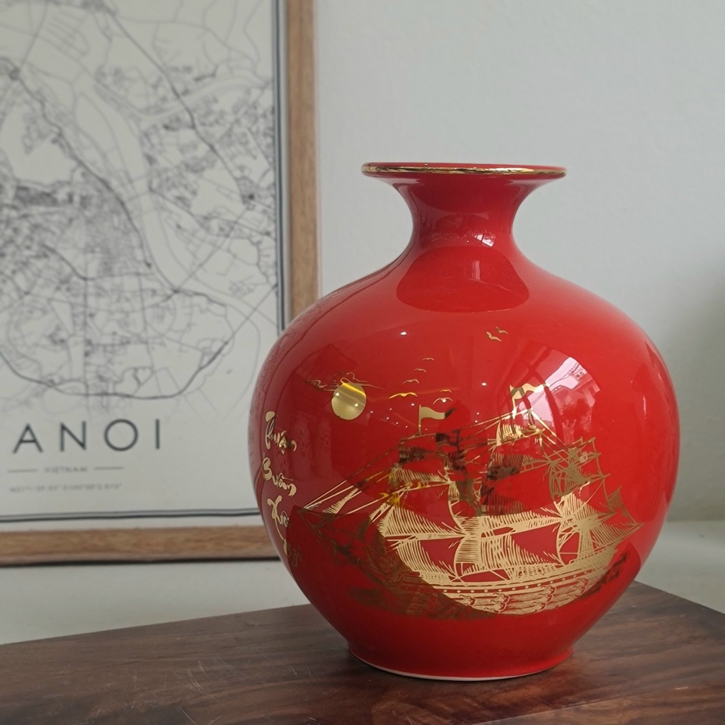 Bình hút lộc, bình hút tài lộc Thuận buồm xuôi gió gốm sứ bát tràng làm quà tặng khai trương